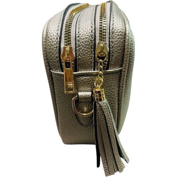 THE CROSSBODY Gold Designer Textured Shoulder Crossbody Bag - Picture 4 of 7